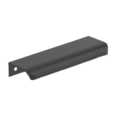 Matte black 5-inch cabinet edge pull with streamlined design for Hardware and Furniture Accessories collections