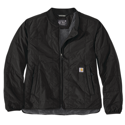 Black insulated lightweight jacket for women with zip front and soft lining from outerwear clothing collection