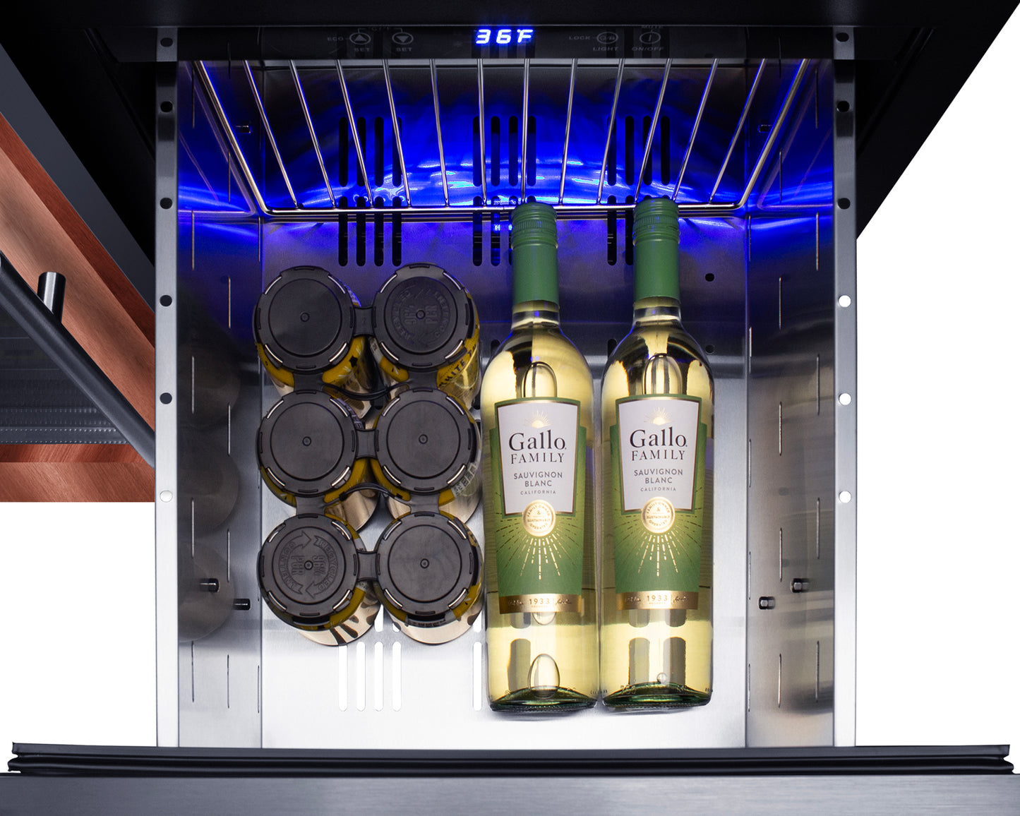 36" Wide Combination Wine Cellar & 2-Drawer Refrigerator , ADA Compliant (Panel Not Included)