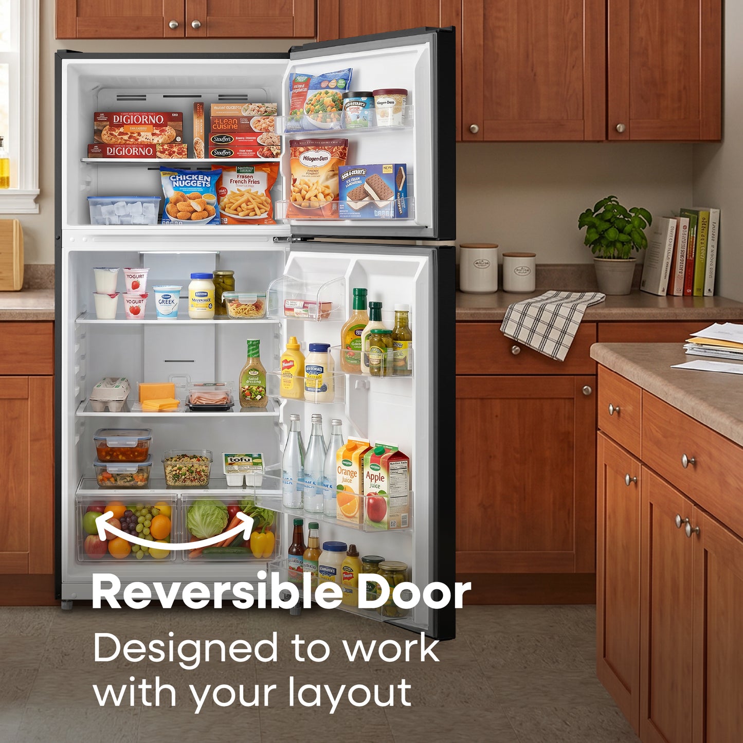 Element Electronics 18.1 cu. ft. Top Freezer Refrigerator - Black, ENERGY STAR (ERT18CSEB)