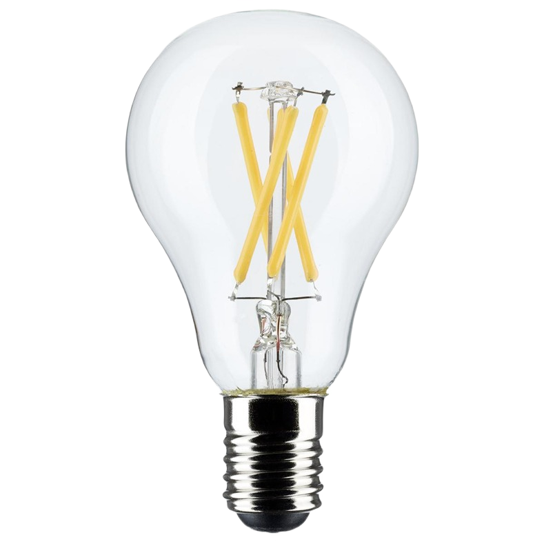 Clear LED filament bulb with intermediate screw base for energy-efficient lighting and home improvement projects