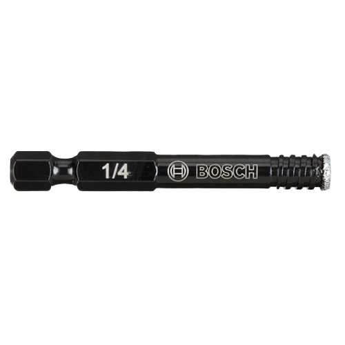 Black 1/4 inch diamond-tipped hole saw bit for precise drilling in power tools and home improvement collections under $50