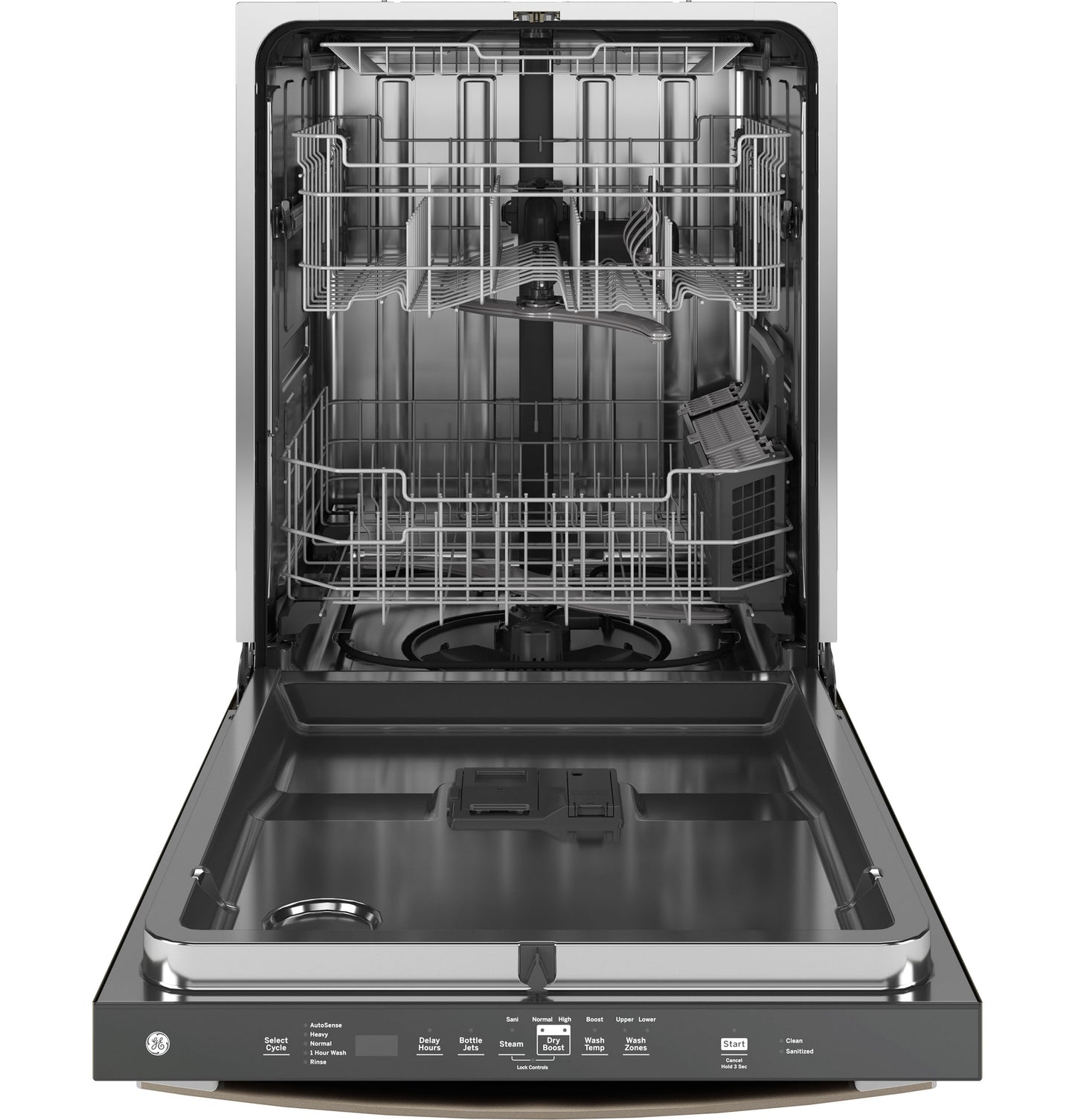 Open fingerprint resistant dishwasher with stainless steel interior and adjustable racks from Dishwashers collection
