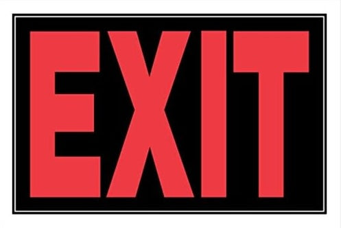 Hillman Red & White Plastic Exit Sign, 8 x 12 in.
