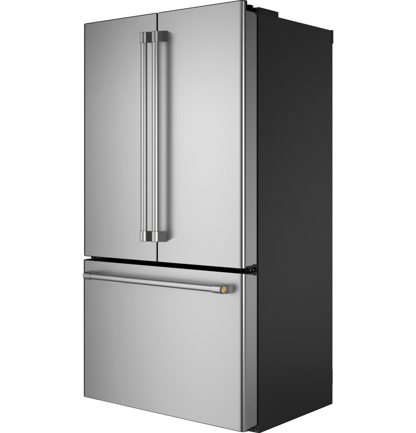 Sleek stainless steel counter-depth French-door refrigerator with bottom freezer for kitchen and appliance collections