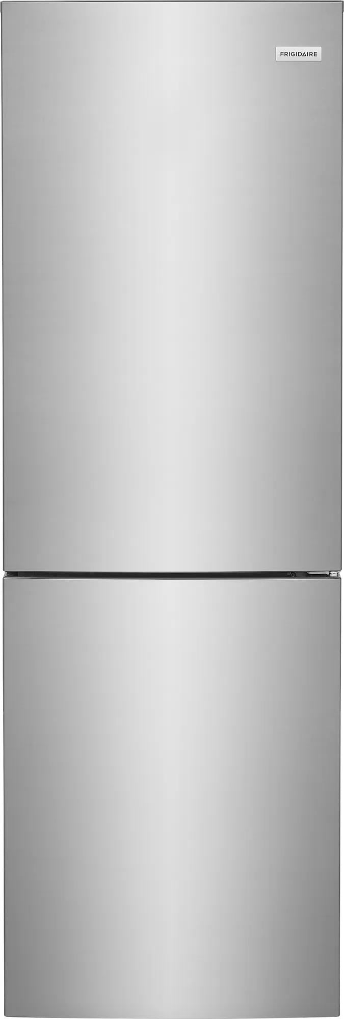 Sleek stainless steel bottom freezer refrigerator designed for garage use in kitchens and appliance collections