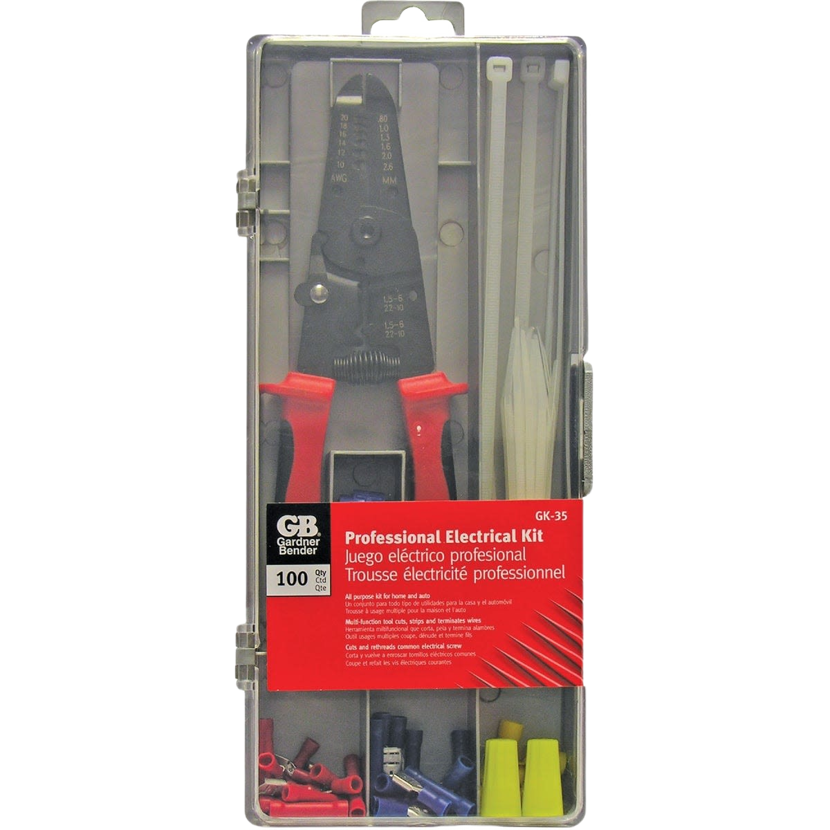 Professional electrician wire terminal kit with crimping tool, connectors, and cable ties in Electrical and Home Improvement collections