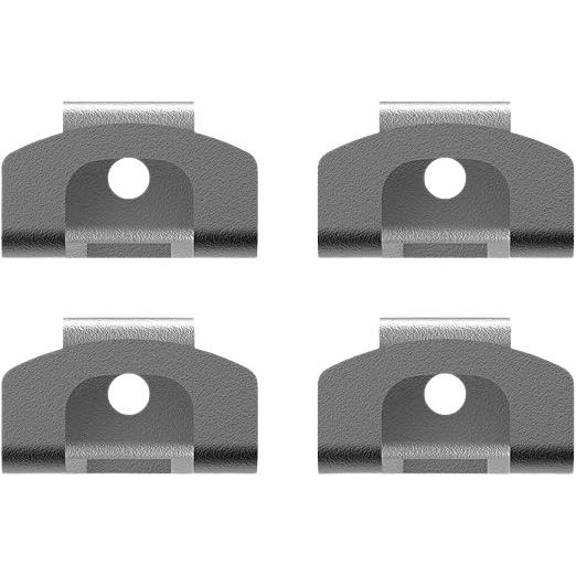 Set of four metal cordless hand hooks for workshop organization and tool storage accessories collections