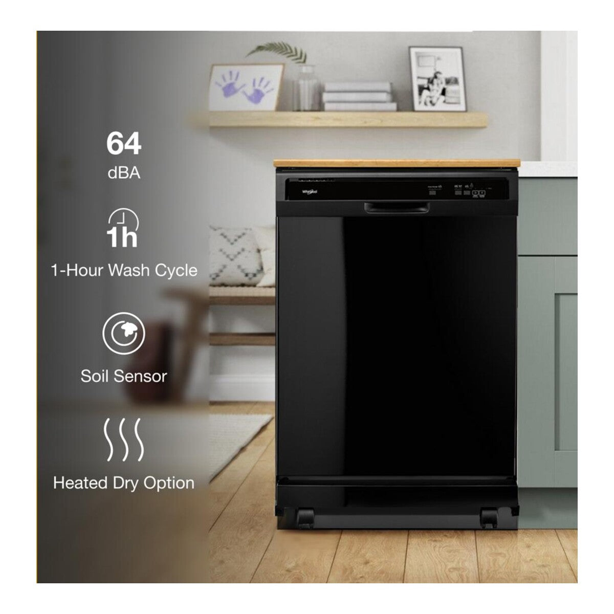 Heavy-Duty Dishwasher with 1-Hour Wash Cycle