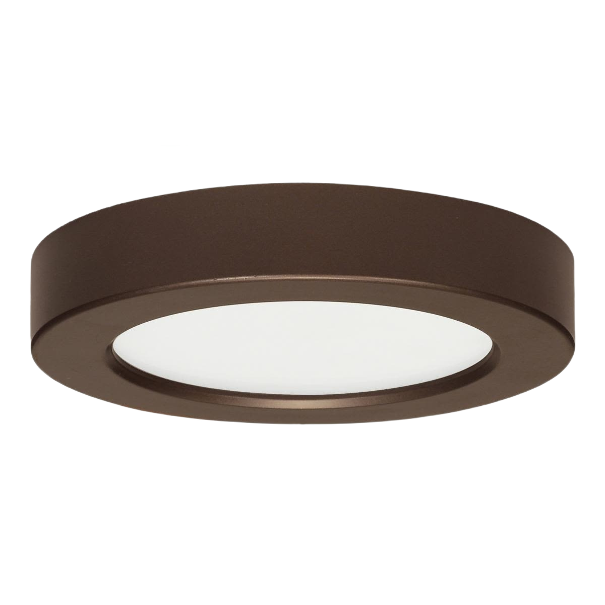 Round bronze LED surface mount light fixture for residential and commercial lighting and electrical needs