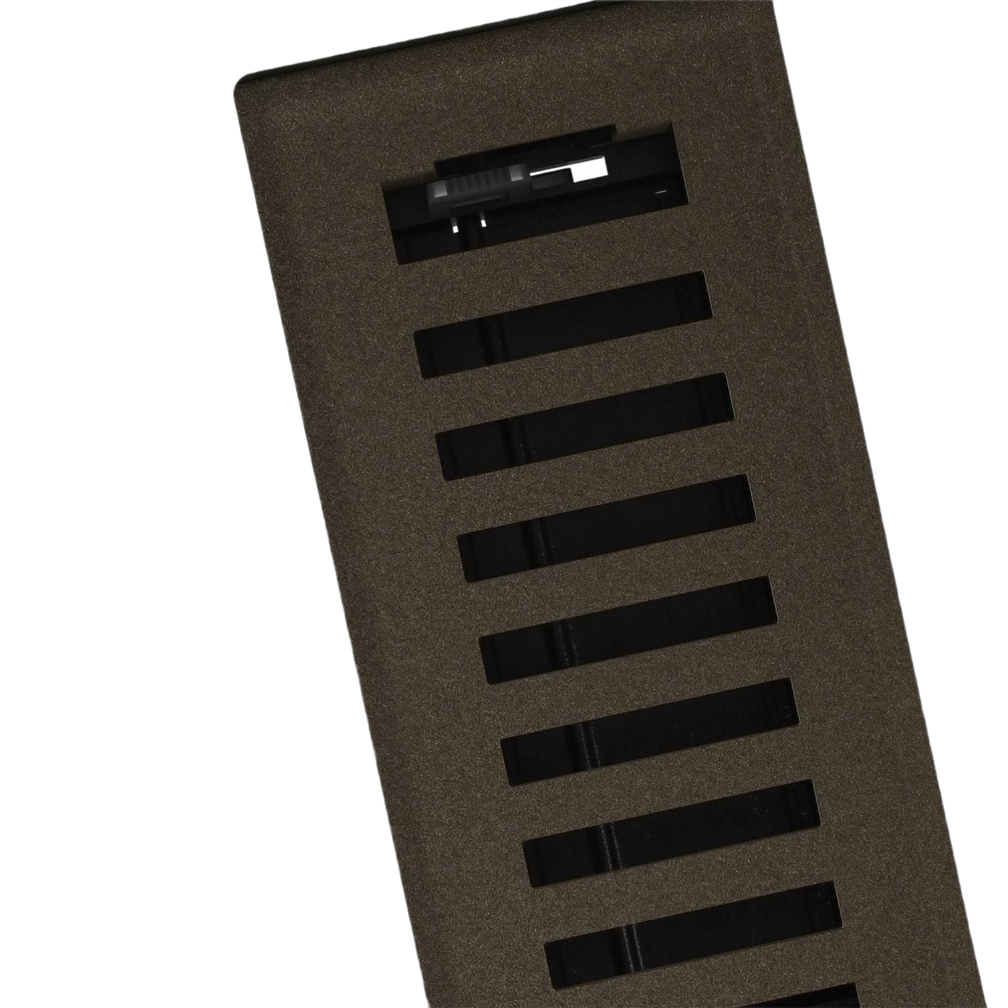 Bronze finish floor register with adjustable vent slots designed for home improvement and ventilation control tasks