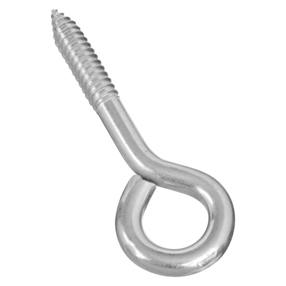 Zinc-plated lag screw eye with threaded shaft for secure fastening in hardware and fasteners under $50 tools