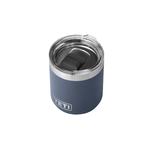 Blue insulated 10 oz lowball with clear Magslider lid for durable drinkware under $100 in kitchenware and tableware