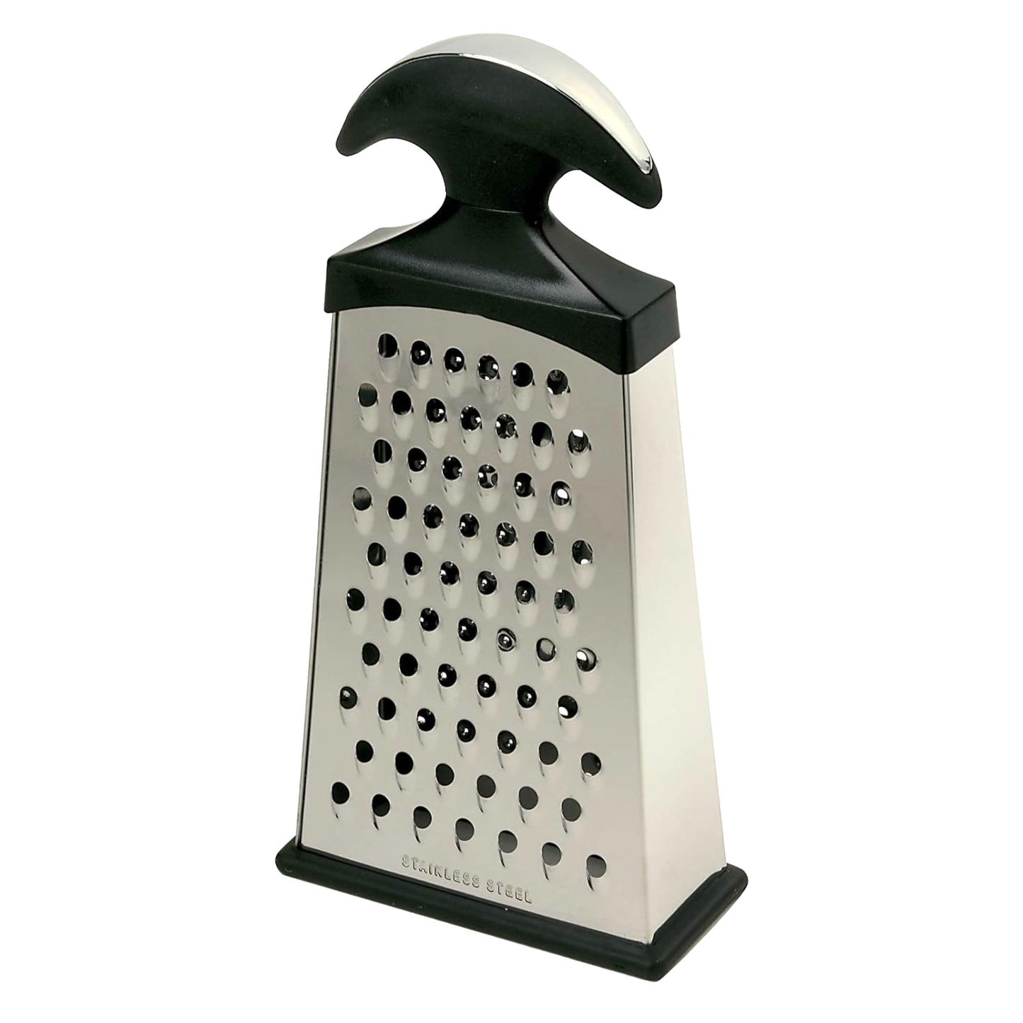 Compact stainless steel grater with black ergonomic handle for kitchenware and cooking tasks under $50 collection