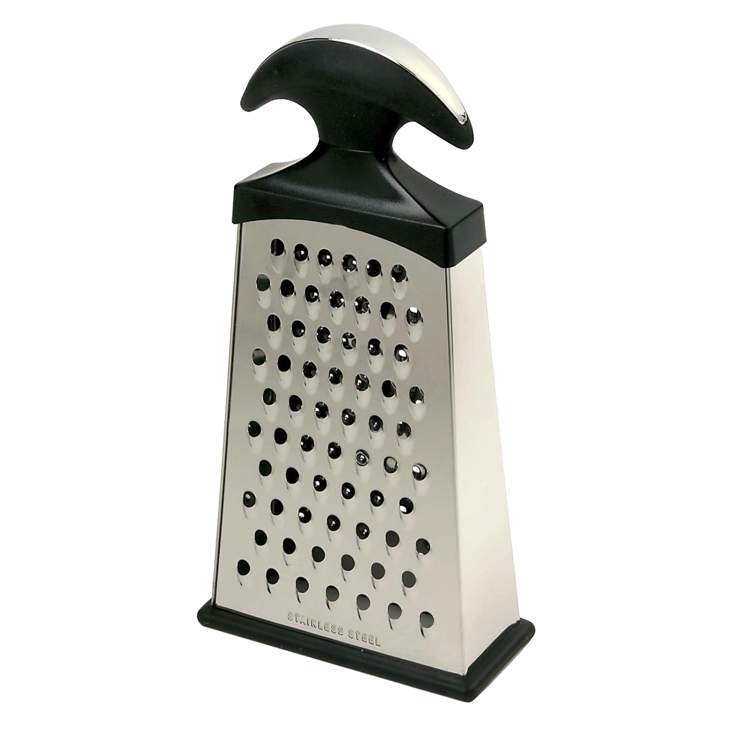 Compact stainless steel grater with black ergonomic handle for kitchenware and cooking tasks under $50 collection