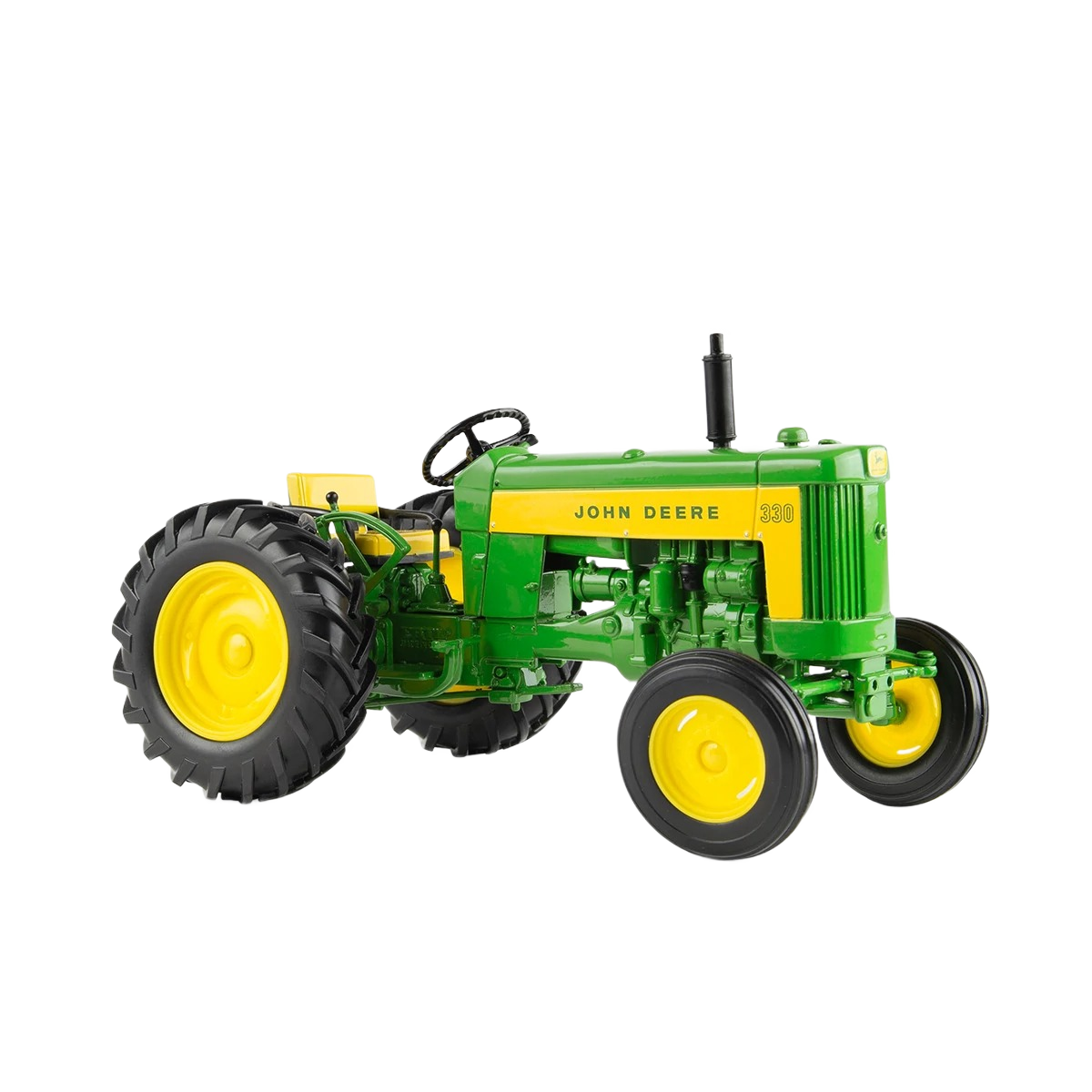Green and yellow 1:16 scale die-cast utility tractor model with wide front axle from Vehicles & Remote Controlled Toys collection