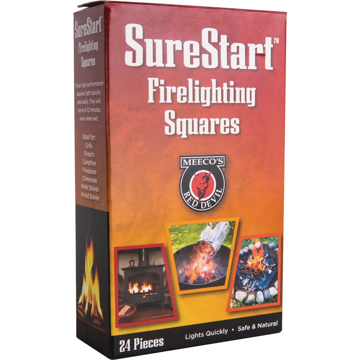 Box of firelighting squares with flame graphics for outdoor living and lawn and garden collections under $50