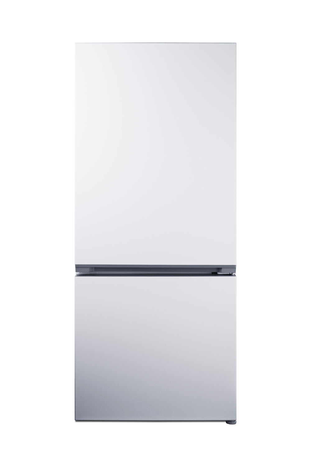 White bottom-mount refrigerator-freezer with counter-depth design in kitchen and appliances collection