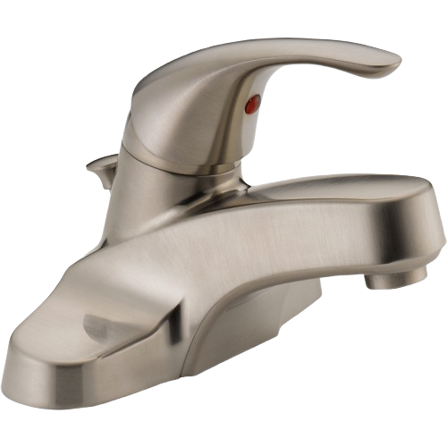 Single-handle brushed nickel bathroom faucet in Faucet & Showerheads collection for home plumbing upgrades