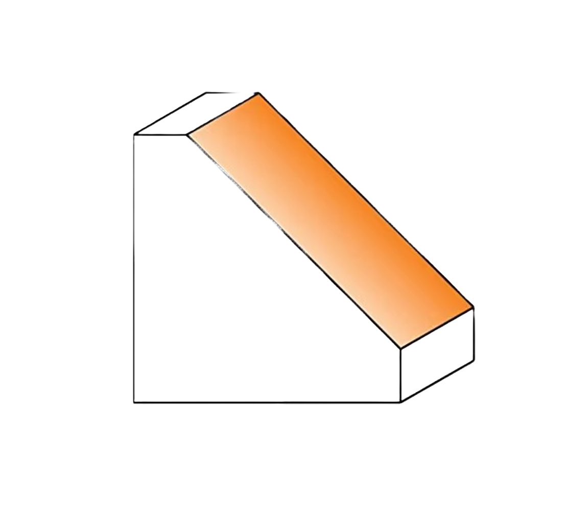 CMT Orange Tools 1-49/64” x 23/32” Chamfer Bit With Bearing, 1/2" Shank