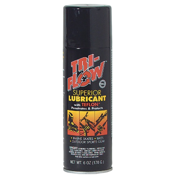 Black aerosol spray can of multipurpose lubricant with Teflon for hardware and sports equipment maintenance