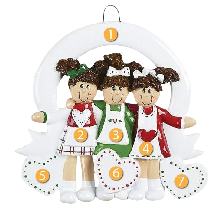 Personalized ornament featuring three smiling friends in festive outfits for Christmas Ornaments & Tree Decorations under $50 collection