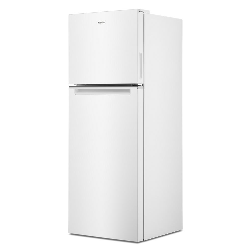 White Whirlpool compact top-freezer refrigerator with energy-efficient design from kitchen appliances and refrigerators collection