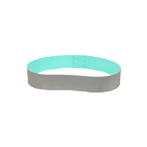 Gray diamond abrasive sanding belt with smooth backing designed for precision sharpening and tool maintenance tasks