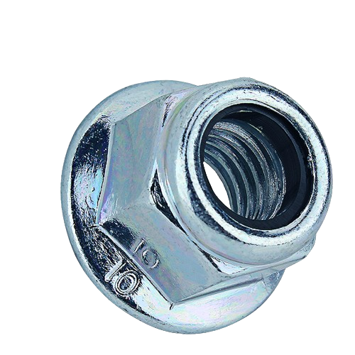 Metal lock nut with flange and nylon insert, part of John Deere parts and accessories collection under $50