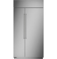 Built-in side-by-side refrigerator in stainless steel finish for modern kitchen appliances collection