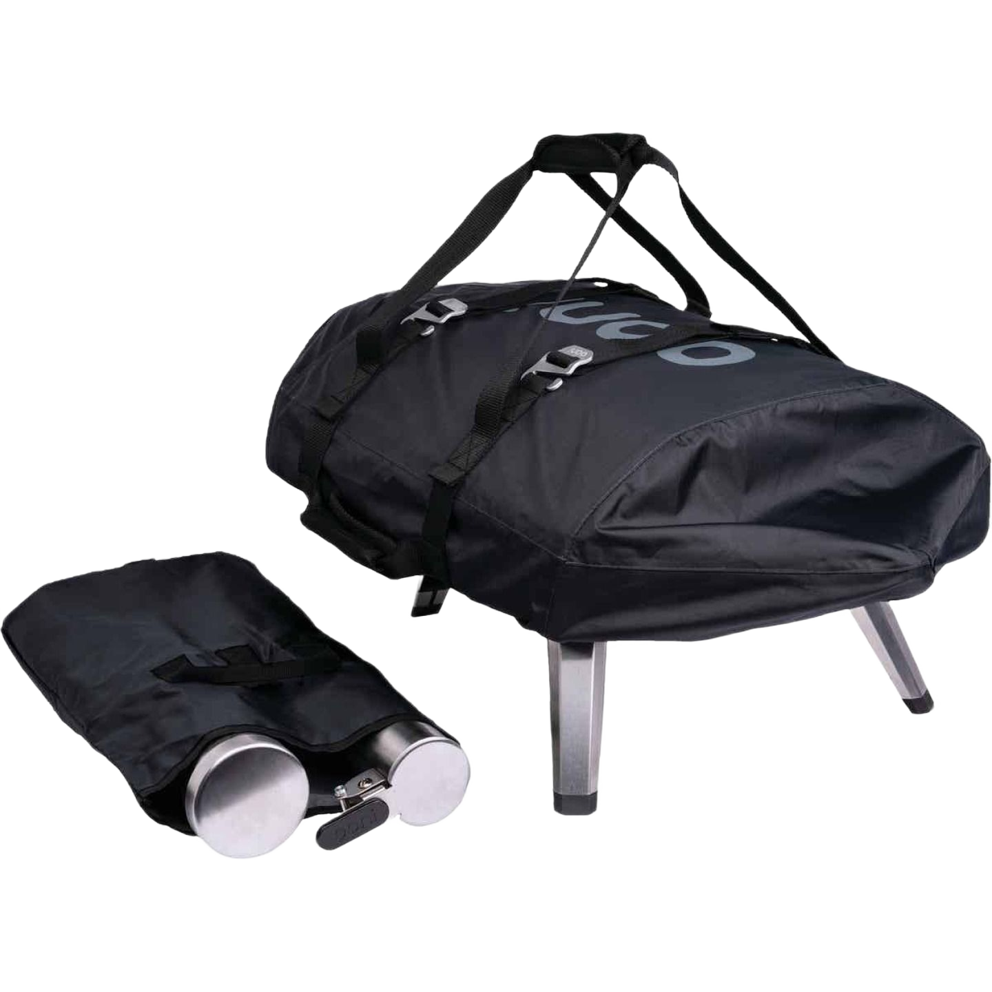 Black polyester protective carry cover with adjustable straps for outdoor pizza oven in grill accessories and outdoor living collections