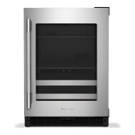 4.8 Cu. Ft. 24-Inch Beverage Center with Right Door Swing and 14-Wine Bottle Capacity with Metal-Front Racks in Stainless Steel