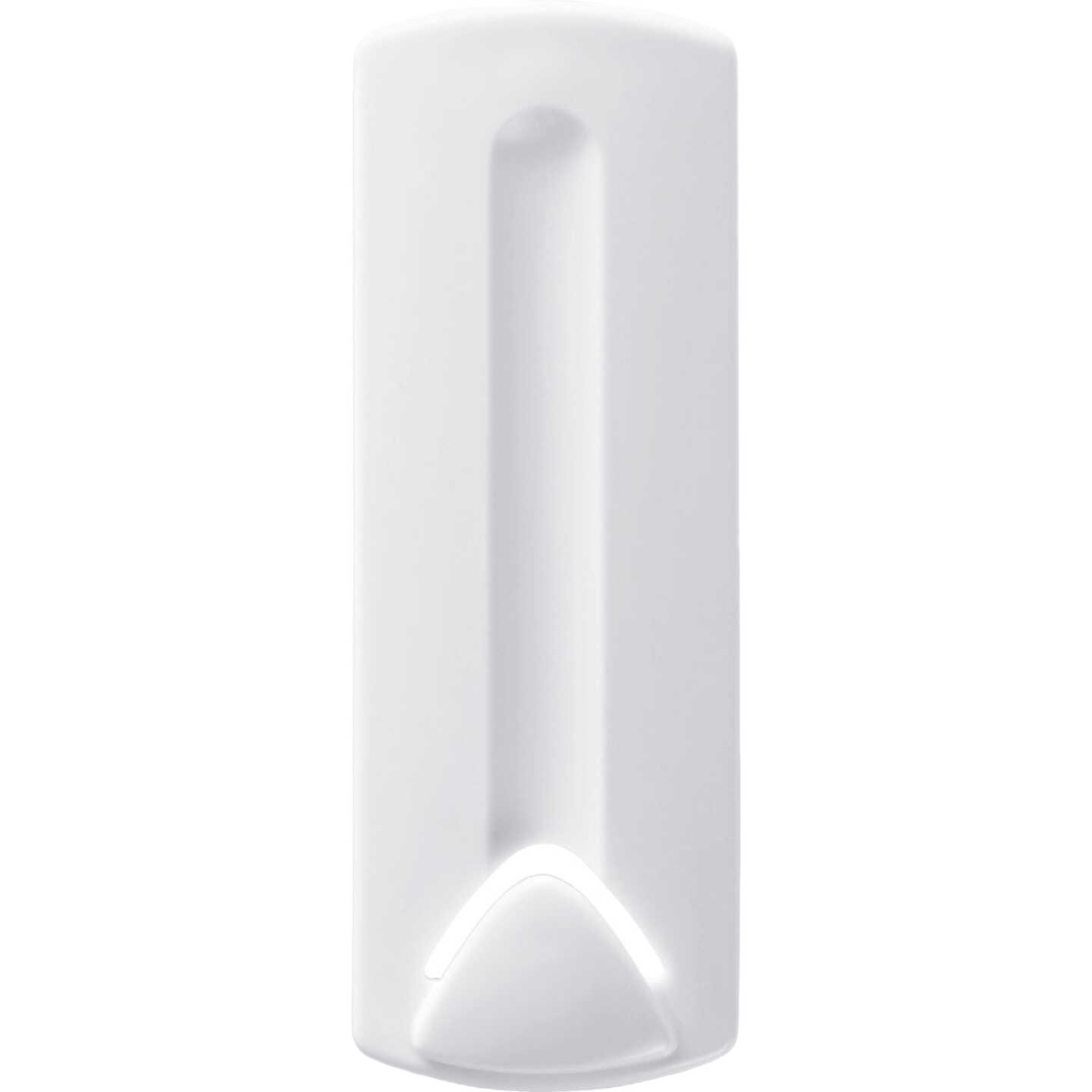 White adhesive wire-backed picture hanger for damage-free wall mounting in home decor and hardware use
