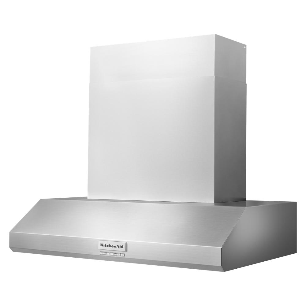Stainless steel commercial-style wall-mount canopy range hood for KitchenAid home improvement and appliances collections