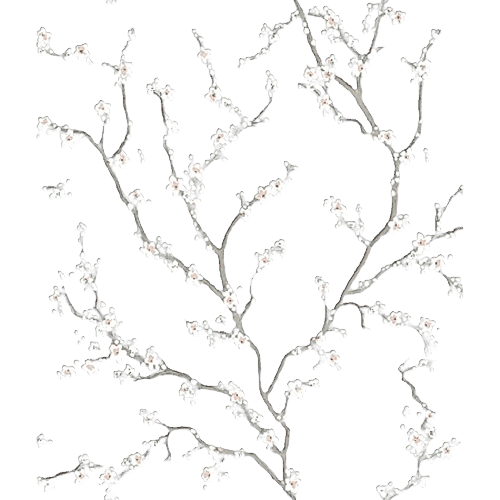 Delicate blue cherry blossom floral design on peel and stick wallpaper for easy home decor update under $50 collection