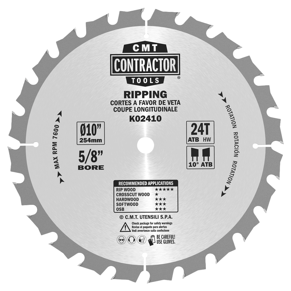 CMT Orange Tools 12" 24T Contractor Ripping Saw Blade