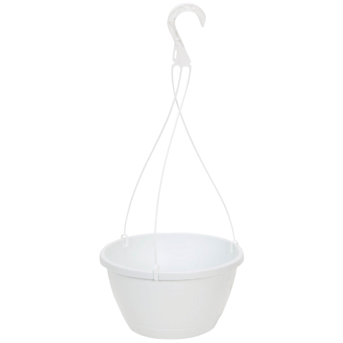 White polypropylene hanging planter with secure hook for outdoor living and lawn and garden decor under $50 collection