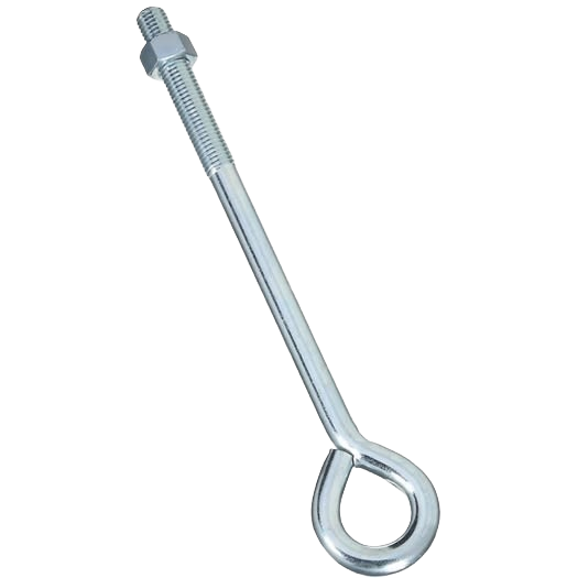 Zinc eye bolt with threaded shaft and hex nut for fasteners, hardware, hooks & eyes, and home improvement projects under $50