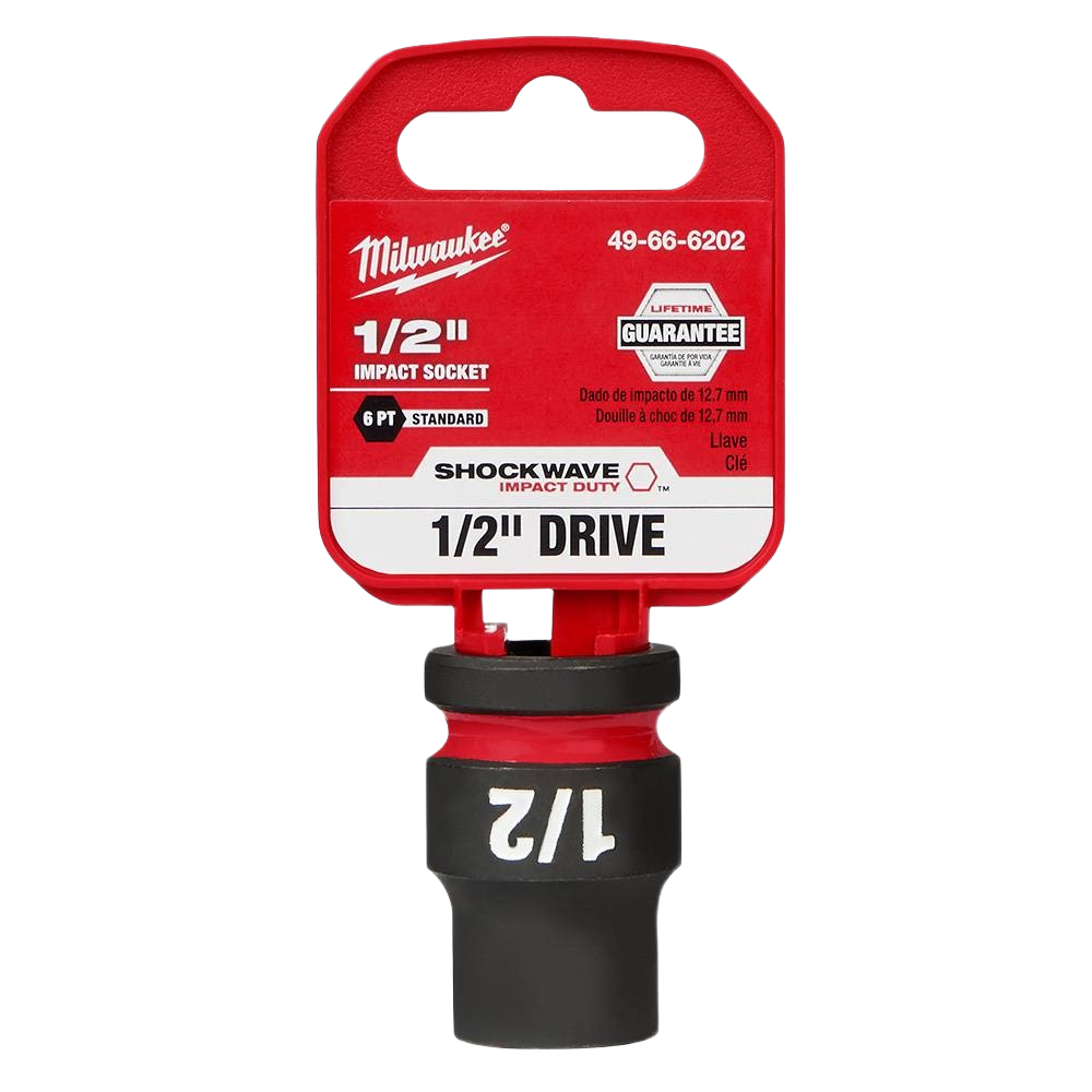 Compact 1/2-inch drive impact socket with six-point design for heavy-duty use in hand and woodworking tools collections