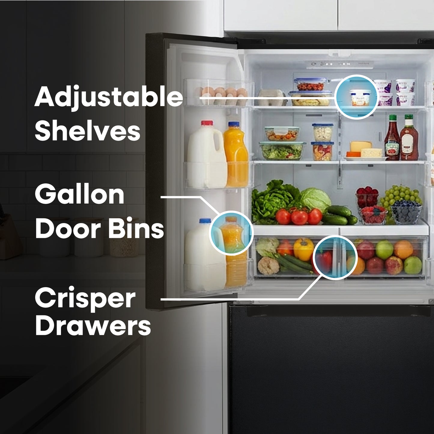 Element Electronics 18.4 cu. ft. French Door Refrigerator - Stainless Steel, ENERGY STAR (ERFD19CGCB)