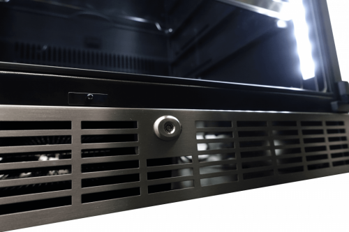 Ventilation grille with stainless steel finish and interior LED lighting of beverage center in Kitchenware and Appliances collections