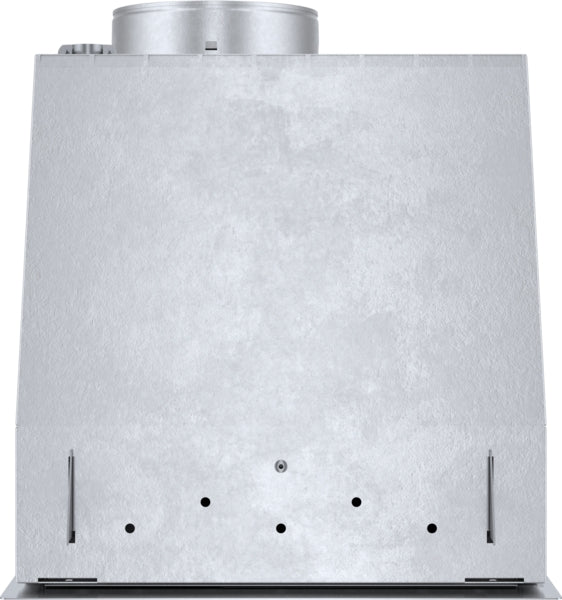 Front view of stainless steel custom insert designed for 6-inch round duct in Bosch kitchen appliance collection
