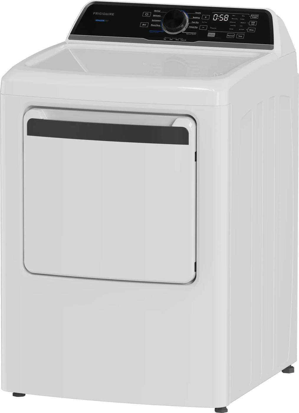 White electric dryer with large capacity and electronic controls in Dryers and Electric Dryers collections
