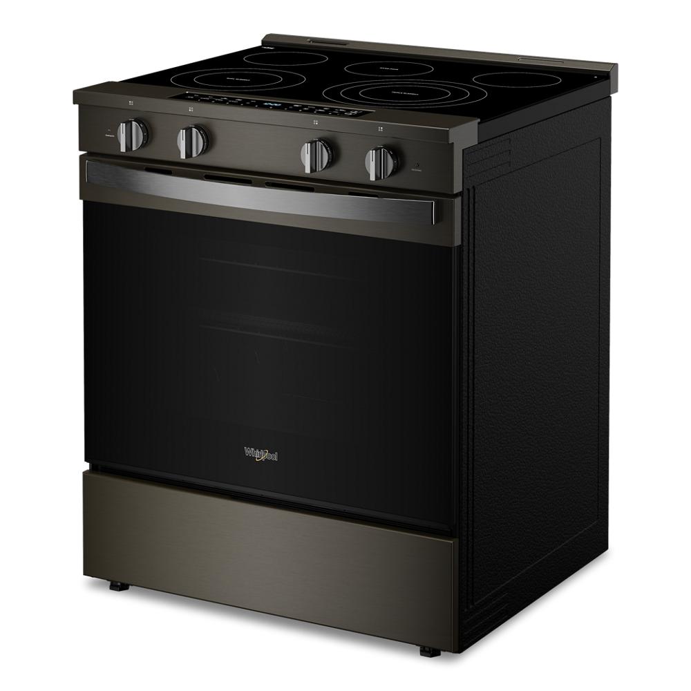 30-inch slide-in electric range with smooth cooktop and stainless steel finish from Ranges & Kitchenware collection