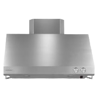 Stainless steel professional kitchen hood with sleek modern design for home improvement and ventilation needs