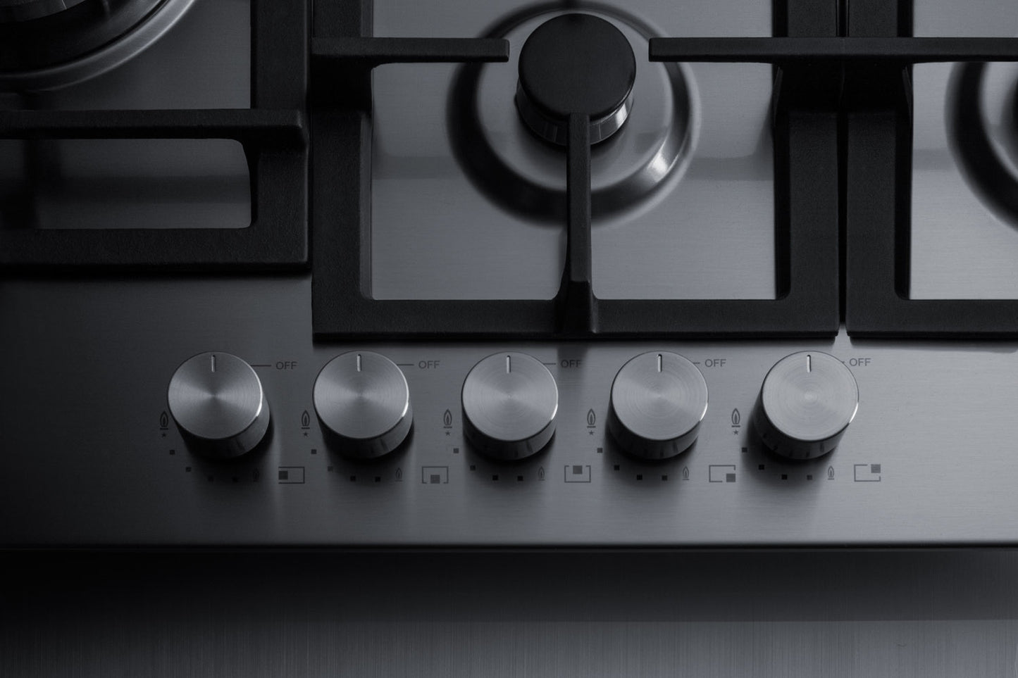 30" Wide 5-Burner Gas Cooktop In Stainless Steel