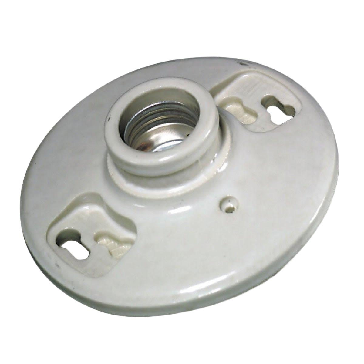 White porcelain keyless lampholder with four screw terminals for incandescent bulbs in electrical and lighting collections under $50