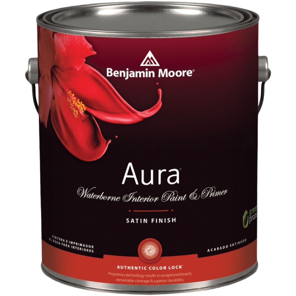 Quart can of satin finish tintable interior paint and primer in deep red, part of interior paint and primer collection