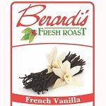 Berardi's French Vanilla coffee packaging featuring vanilla flowers and coffee beans for gourmet coffee lovers
