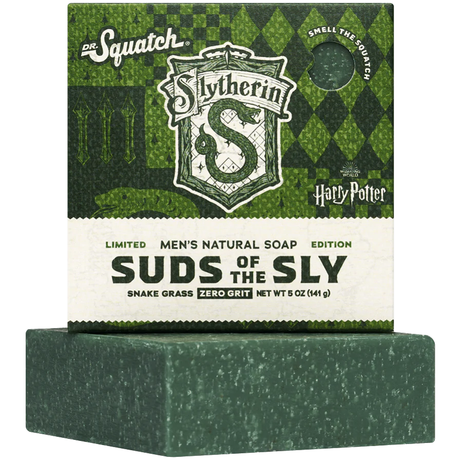 Green Slytherin-themed natural men's soap bar for skin care and men's grooming under $25 in Health & Beauty collections